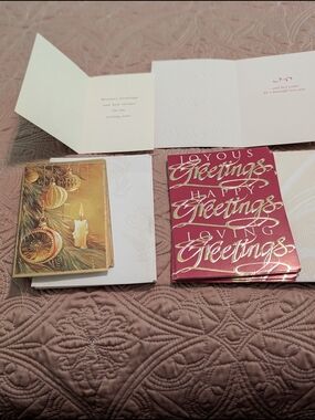 Holiday Greeting Card Lot - Gold & Red Designs